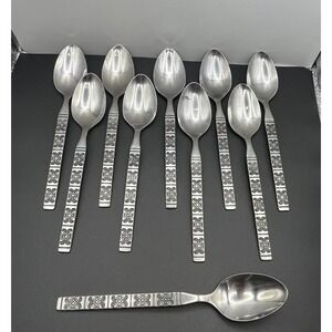 Ekco Eterna Montalo MCM Stainless Steel Flatware Set Of 10 Dessert Spoons